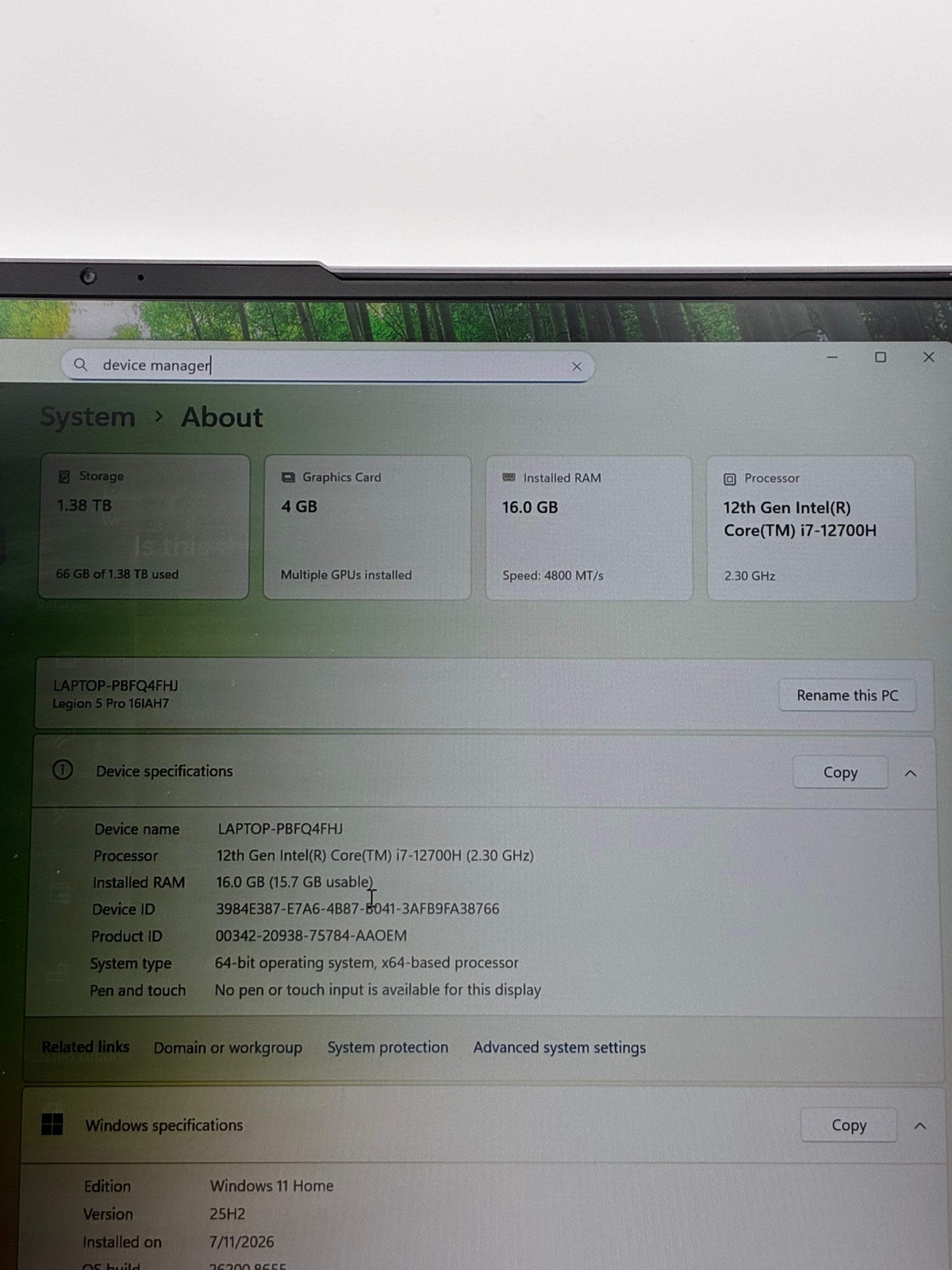 Lenovo Legion 5 Pro 15″ Core i7 12th Gen 16GB RAM 1TB RTX 3050 Ti Broken