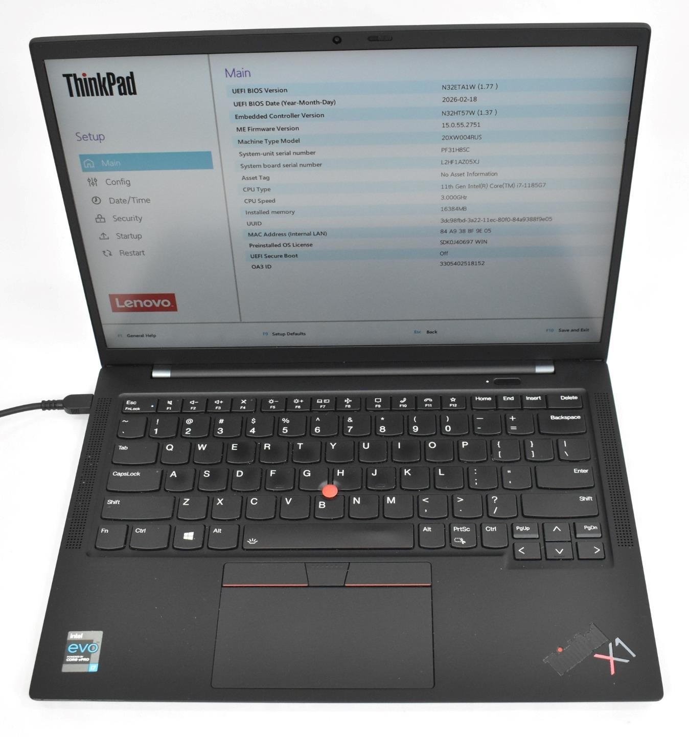 Lenovo ThinkPad X1 Carbon Gen 9 Touch i7-1185G7 3.0GHz 16GB 512GB SSD No OS *See