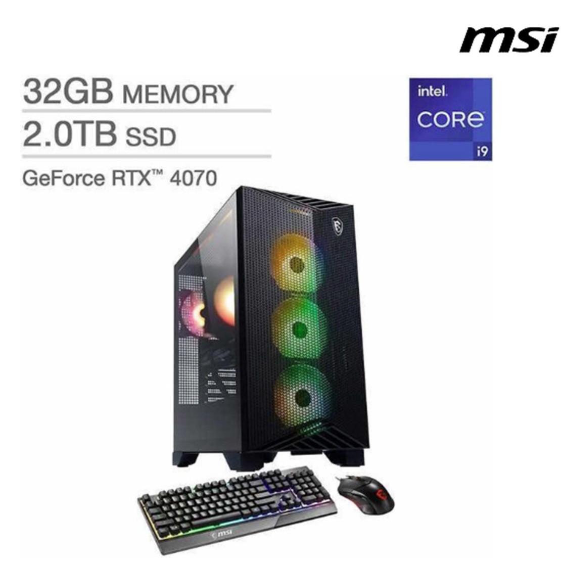 MSI Aegis R2 Gaming Desktop i9-14900F 32GB 2TB SSD RTX 4070 12GB W11H
