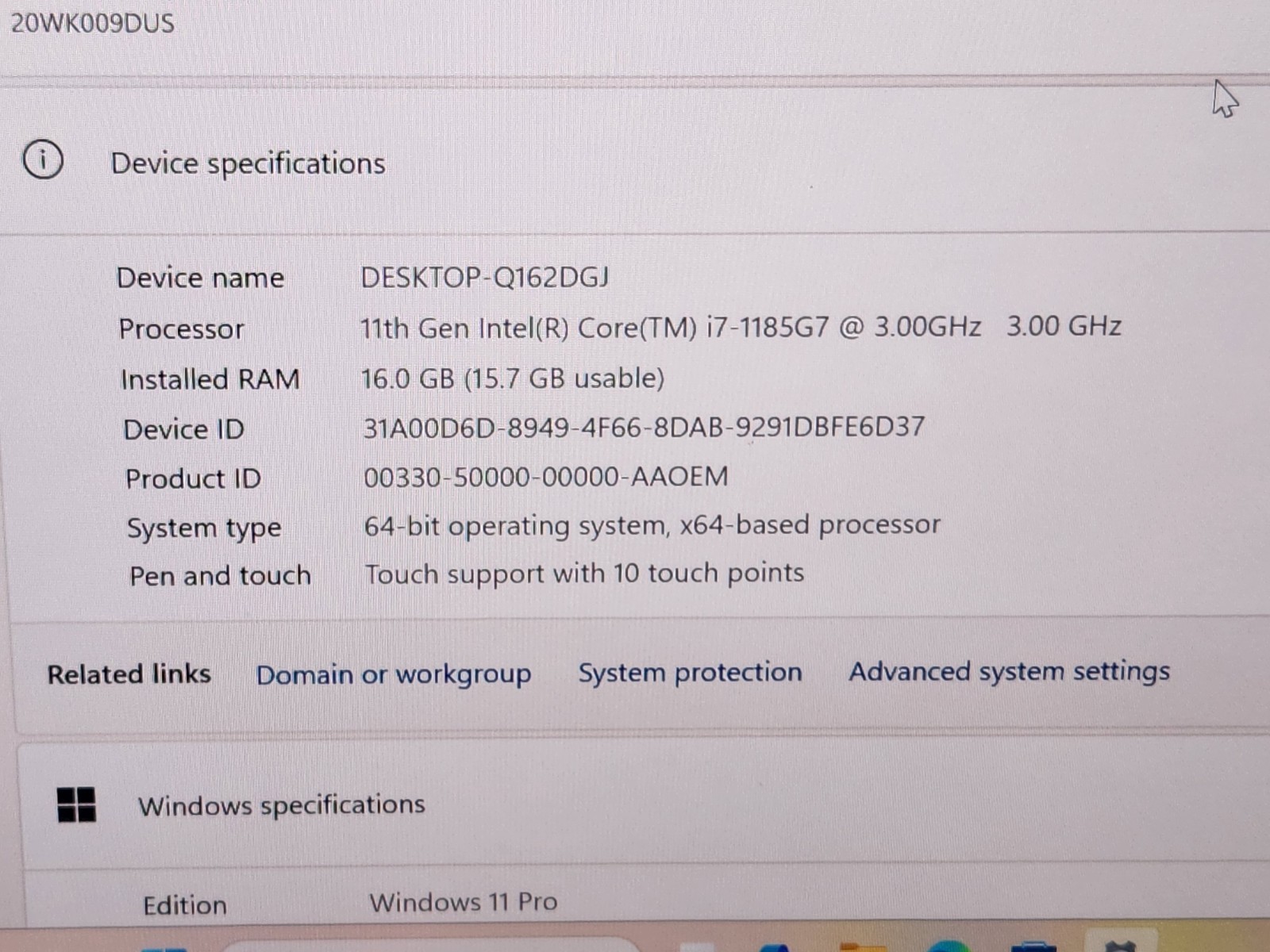 Lenovo ThinkPad X13 Gen 2 13.3 FHD+ Touchscreen i7-1185G7 16GB 256GB SSD Win 11~