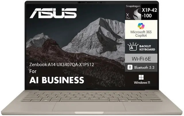 ASUS Zenbook A14 AI Business 14.0 in WUXGA Qualcomm Snapdragon X Plus 1TB PCIe