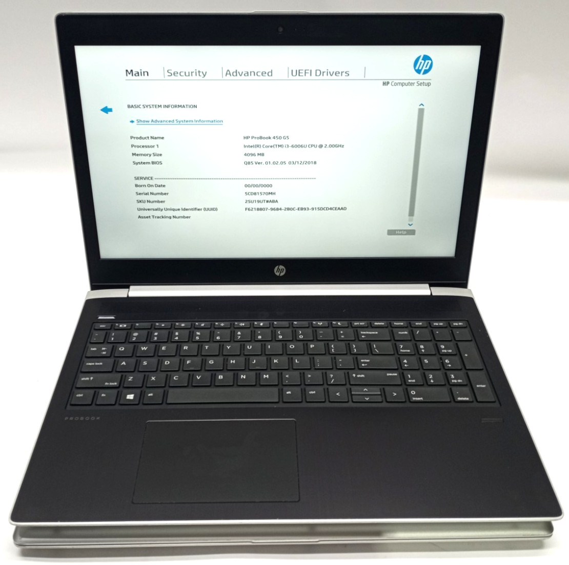 Lot of 2 HP ProBook 450 G5 15.6″ i3-6006u@2.00GHz 4GB RAM No HDD No OS MC590!