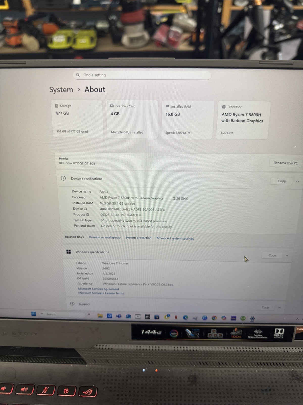 Rog Strix G713 5000 Series Laptop