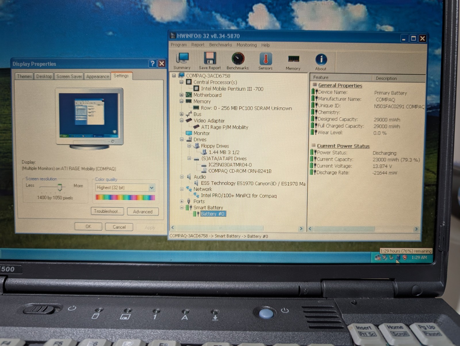 15″ Compaq Armada | Pentium III 512MB 80GB HDD | Win 98 + XP Vintage 1999 Beauty