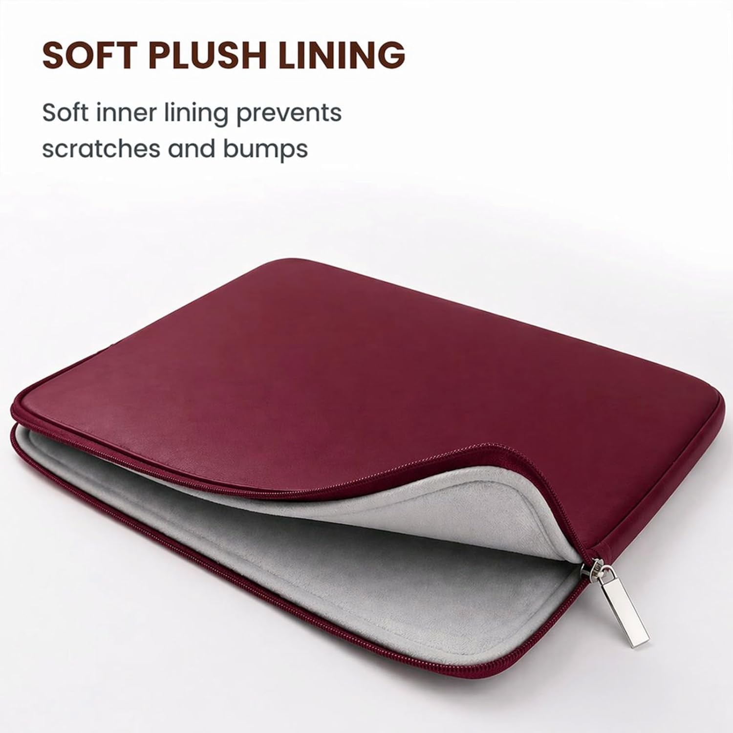 13 Inch Laptop Sleeve Soft PU Leather Case Water Resistant Padded Cover Bag for