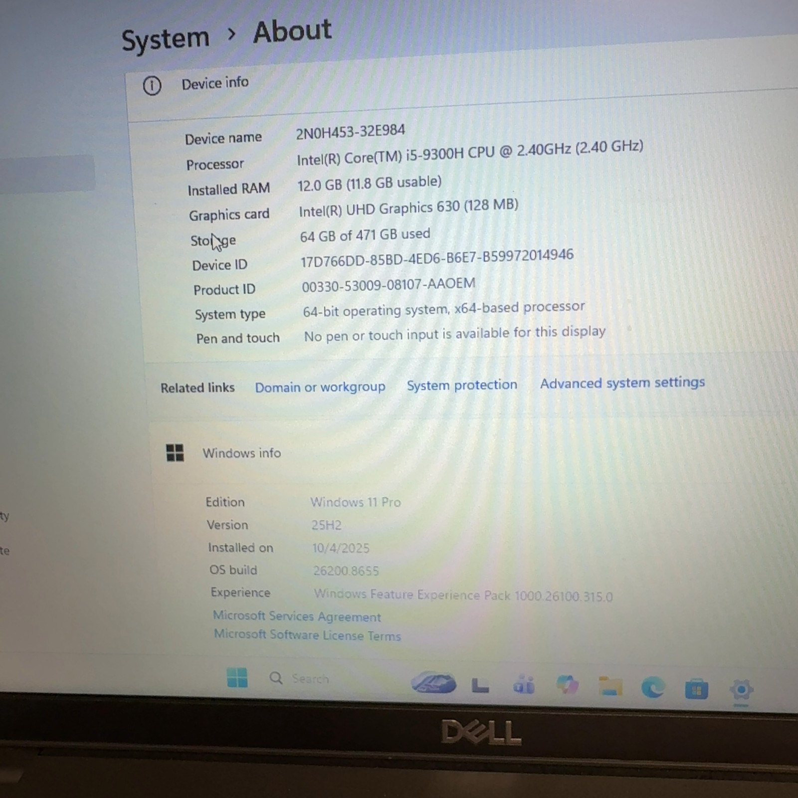 Dell Latitude 5501 15.6″ FHD i5-9300H 12GB RAM 256GB SSD Windows 11 Pro