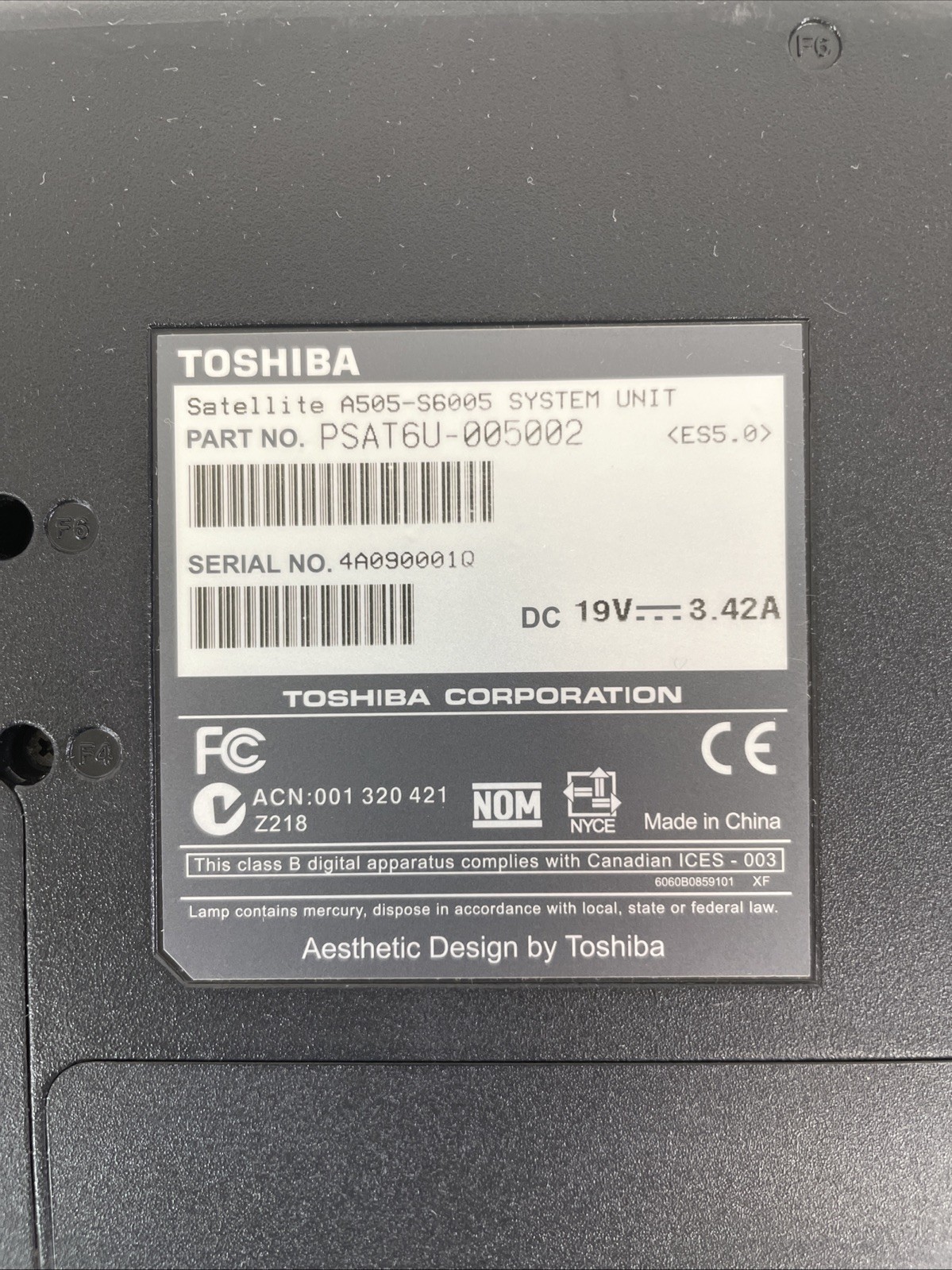 Toshiba Satellite A505-S6005 Intel Core i3-330M 2.13GHz 4GB RAM 500GB HDD Win10