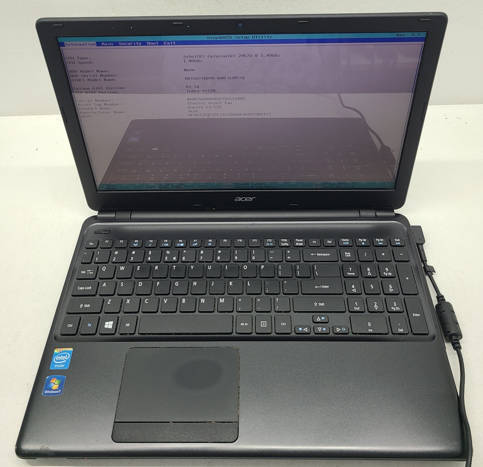 Acer Aspire E1-532-2616 15.6″ Laptop Intel Celeron 2957U 4GB Ram NO HD/OS (FL)