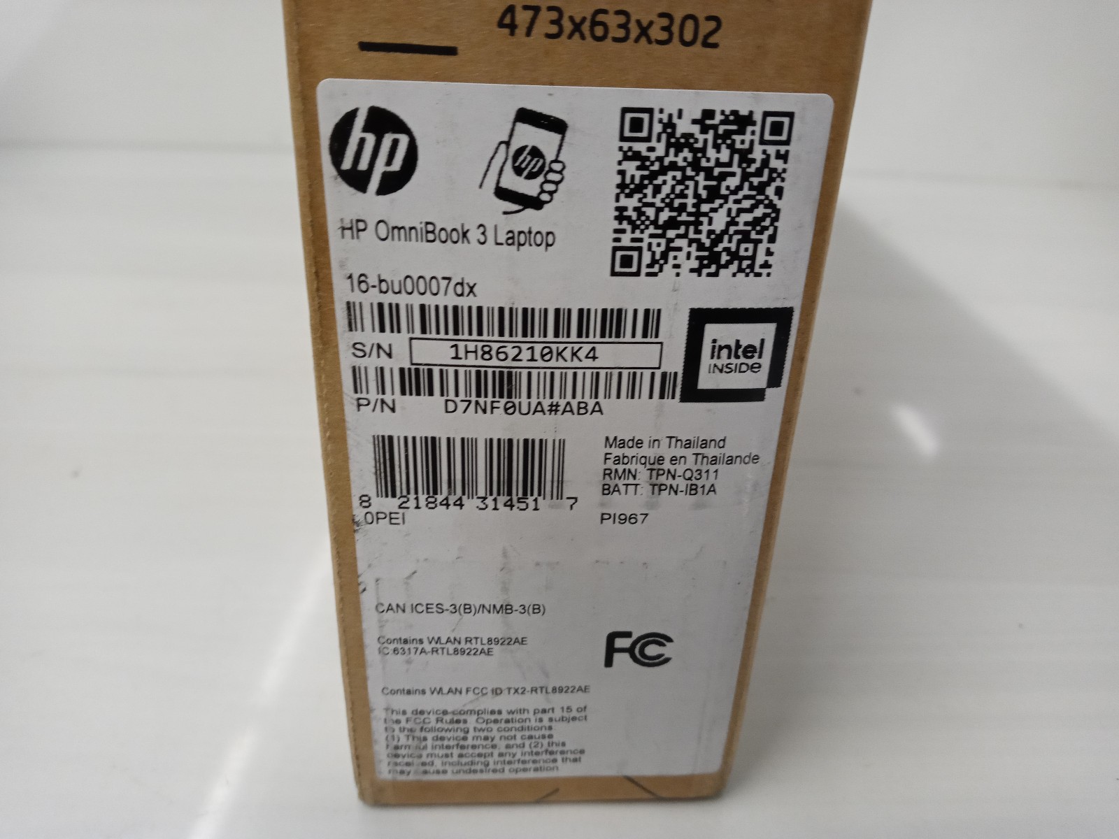 HP OmniBook 3 16-BU0007DX 16″ 2K Touch Laptop Intel Ultra 7 16GB RAM 512GB SSD