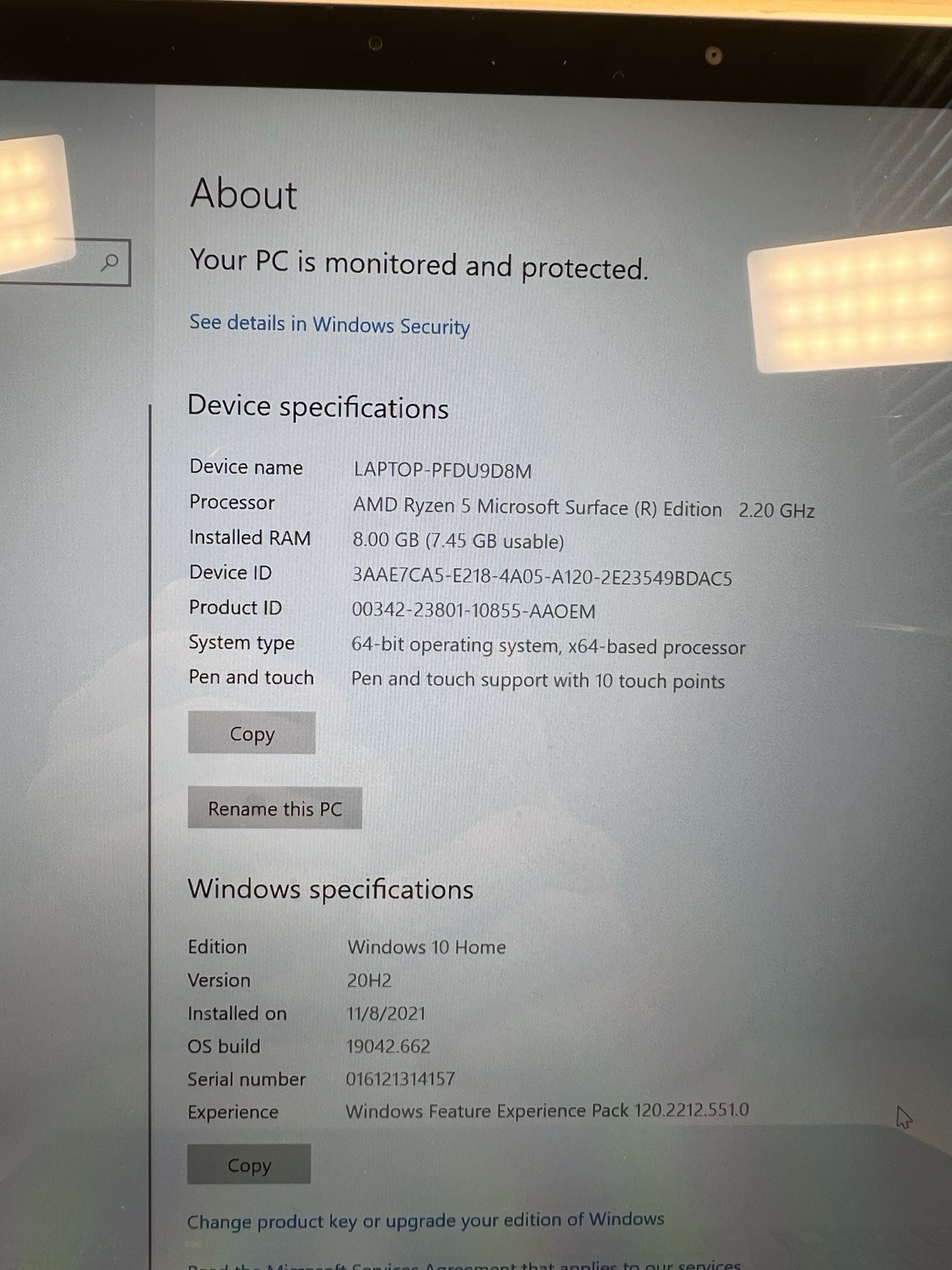 Microsoft Surface Laptop 4 13.5 2K TOUCH AMD Ryzen 5 4680U 8GB Ram 128GB SSD