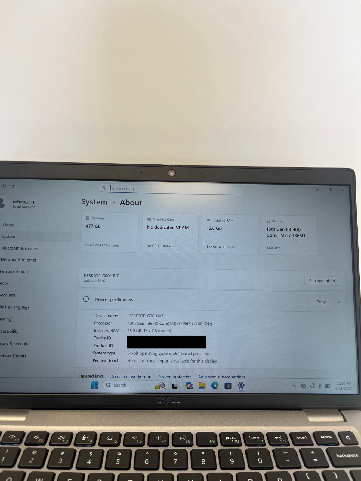 Dell Latitude 5440 14″ i7-1365U 16GB RAM 512GB SSD 13th Gen Intel Laptop Win 11