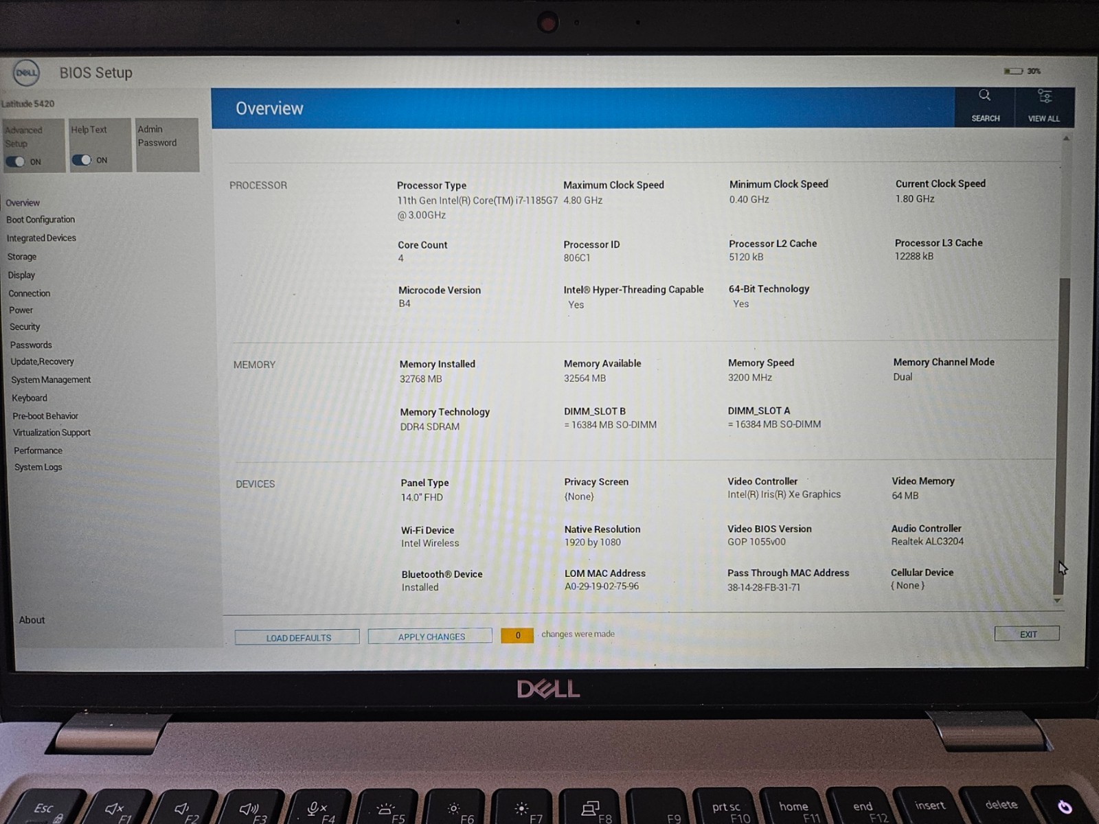 Dell Latitude 5420 14″ FHD i7-1185G7 vPro 32GB DDR4 512GB NVMe Backlit WiFi 6