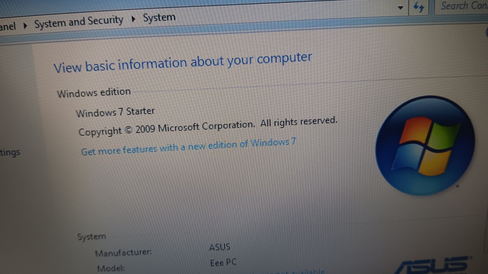 ASUS Eee PC 1001P 10.1″ Mini Netbook Atom N450 2GB 160 GB HD Windows 7 Starter