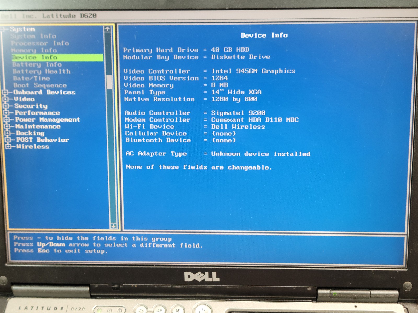 Dell Latitude D620, Intel Core 2 Duo , 1GB RAM , Windows 7 Enterprise ( locked)