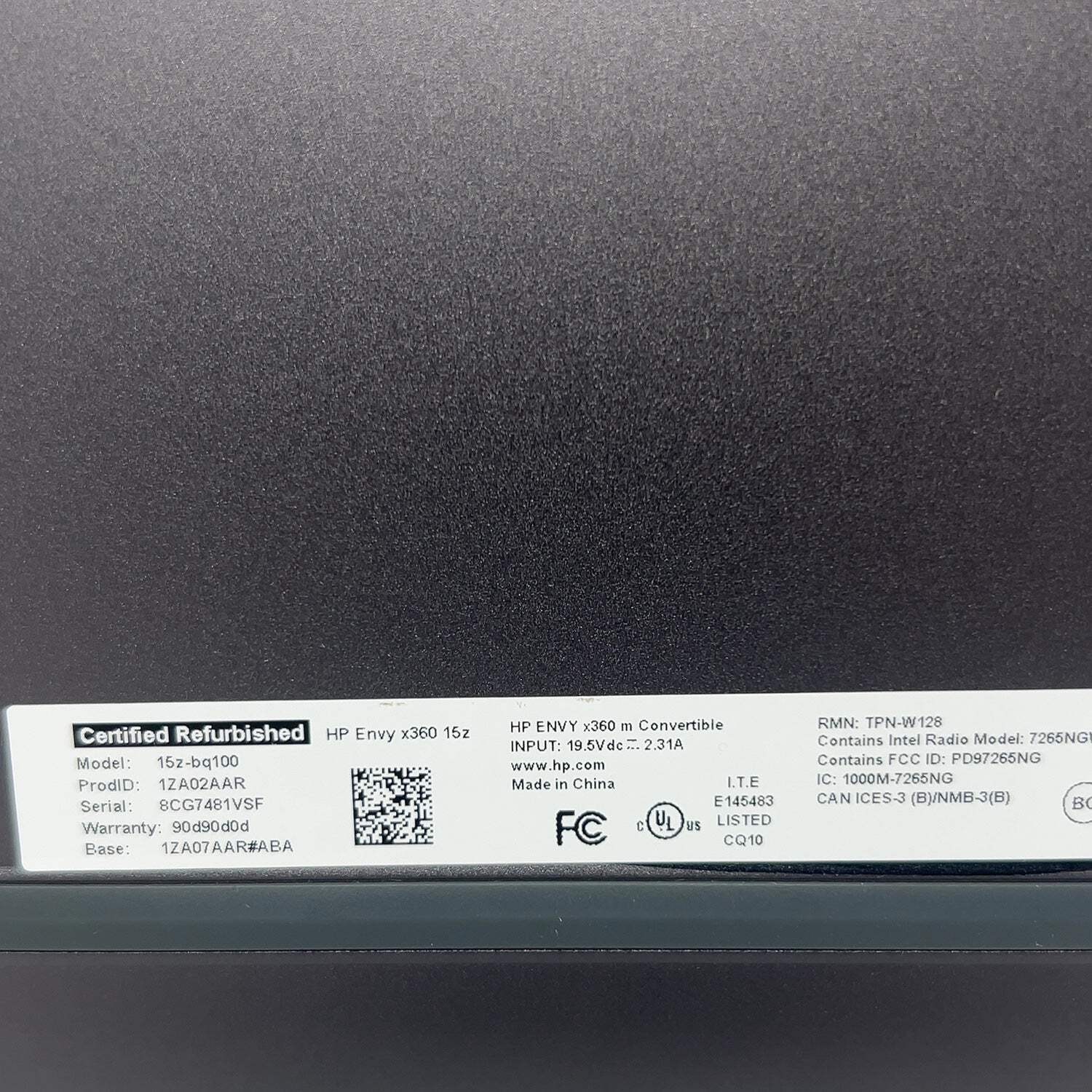 Broken HP Envy x360 15Z-BQ100 17″ Ryzen 5 2500U 2.0GHz 8GB RAM 128GB SSD READ