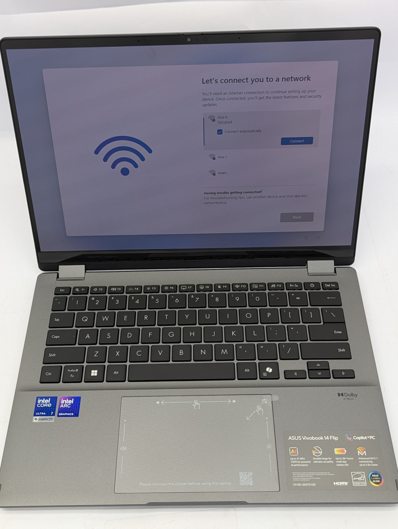 ASUS VIVOBOOK 14 FLIP TP3407SA-DS74T 2-in-1 Laptop Ultra 7 256V 16GB 1TB SSD W11