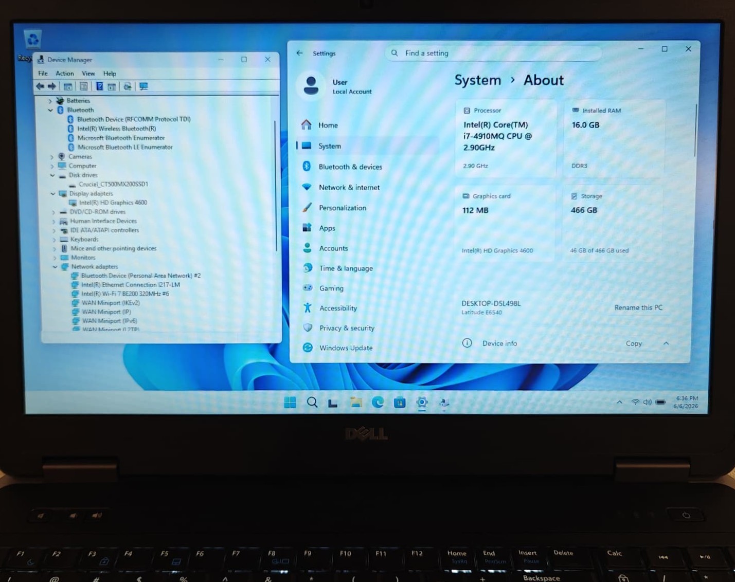 Dell Latitude E6540 i7-4910MQ 16GB RAM 500GB SSD Wifi 7 BT Win 11 Pro Office 365