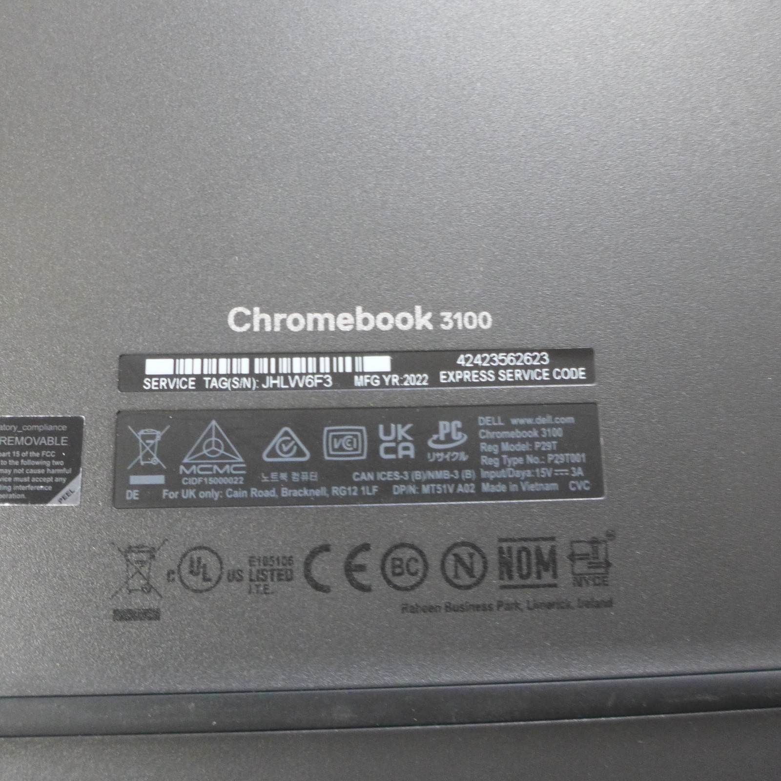 Dell Chromebook 3100 2 IN 1 11.6″, Intel Celeron,4GB, 6GB, ChromeOS TOUCH SCREEN