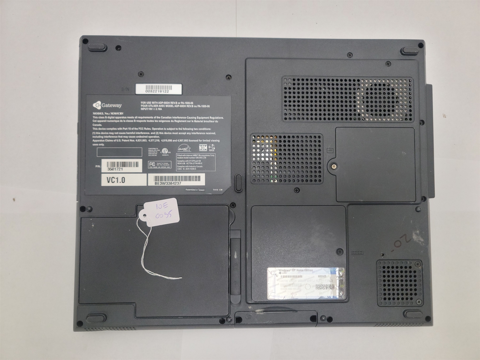 Gateway M305CRV 15″ Laptop , Pentium 4 M 2.20GHz , 1GB RAM, Windows XP