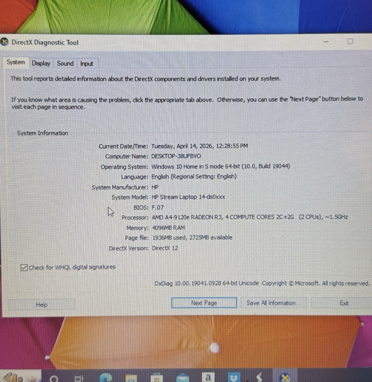 HP Stream 14-DS0020NR Laptop 14″ with Charger