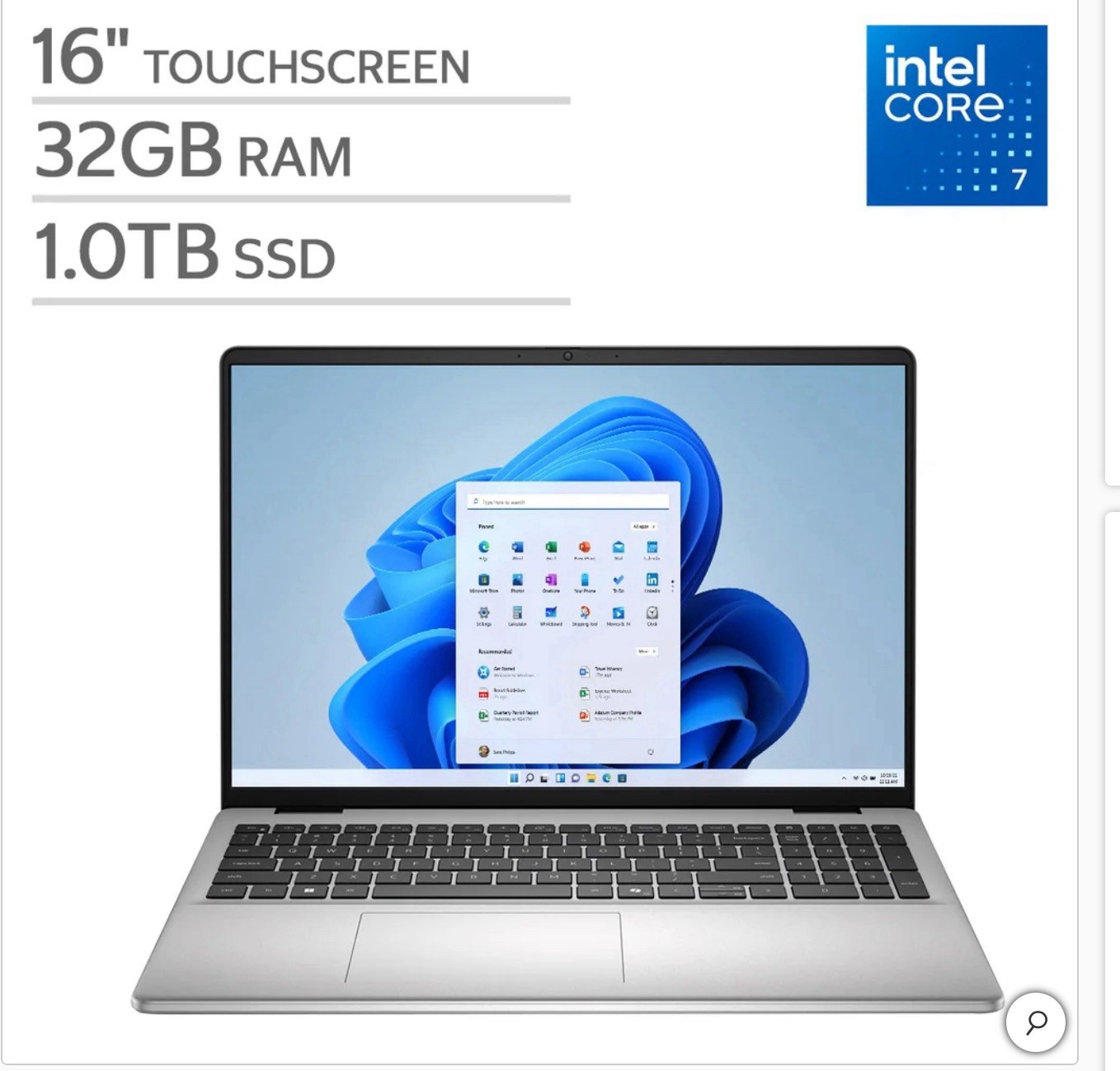 Dell 16″ Laptop – Intel Core 7 150U – FHD+ (1920 x 1200) LDC16251-7247SLV-PUS