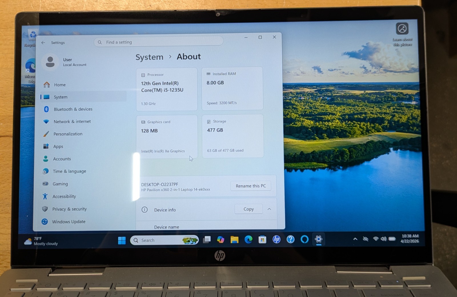 HP Pavilion X360 Touchscreen 2-in-1 Laptop 11.6″ Intel 8GB RAM 128GB SSD