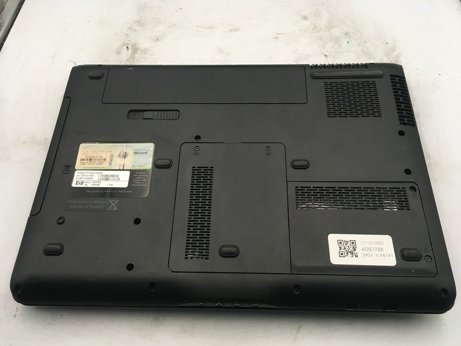 HP PAVILION DV6700 – BOOTS TO BIOS – AMD TURION 64 X2 – 2GB RAM – READ DESC – BB