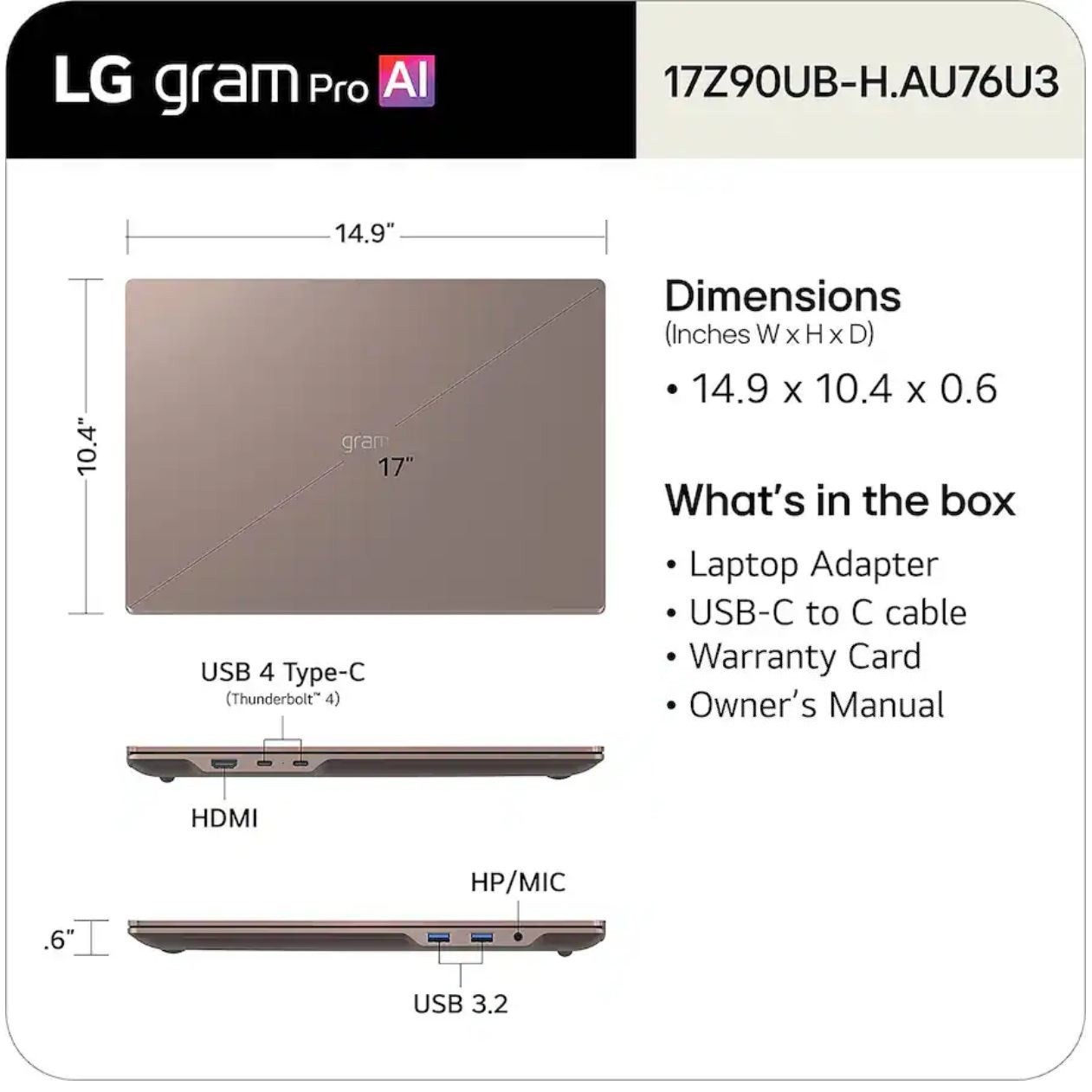 LG – gram Max 17″ 2.5K Touch-Screen Laptop – Intel Core Ultra 7 Processor 355…