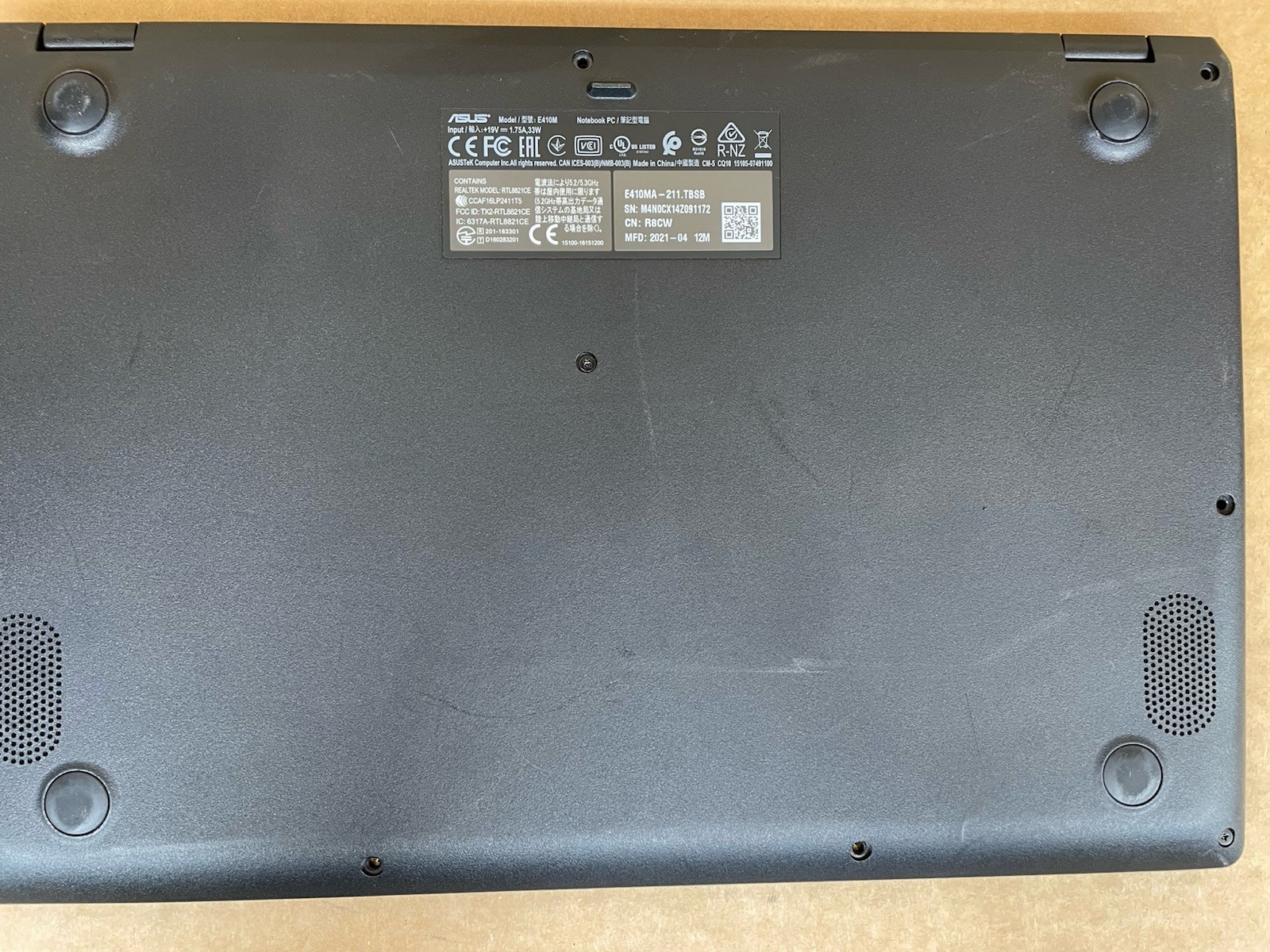 ASUS E410M NOTEBOOK 14″ INTEL Celeron NO HDD, UNTESTED – FOR PARTS OR REPAIR