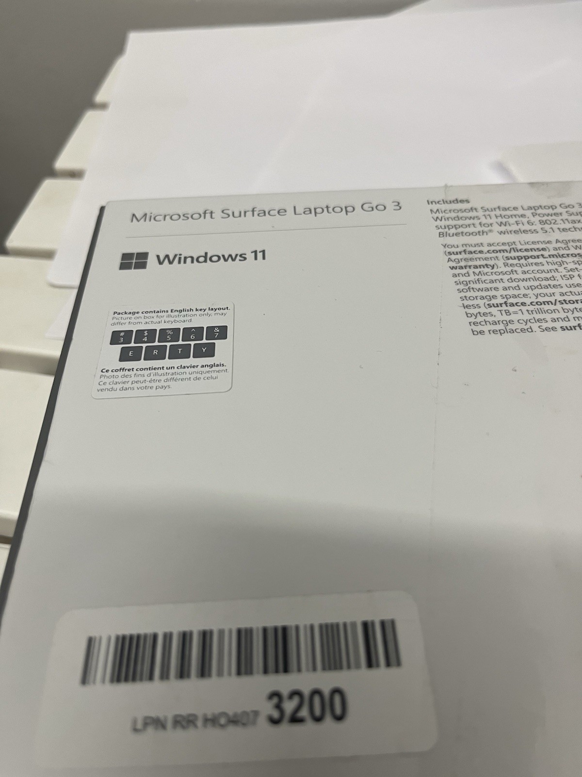 Microsoft Surface Laptop Go 3 12.4″ Intel Core I5, 8GB RAM, 128GB SSD Ice Blue