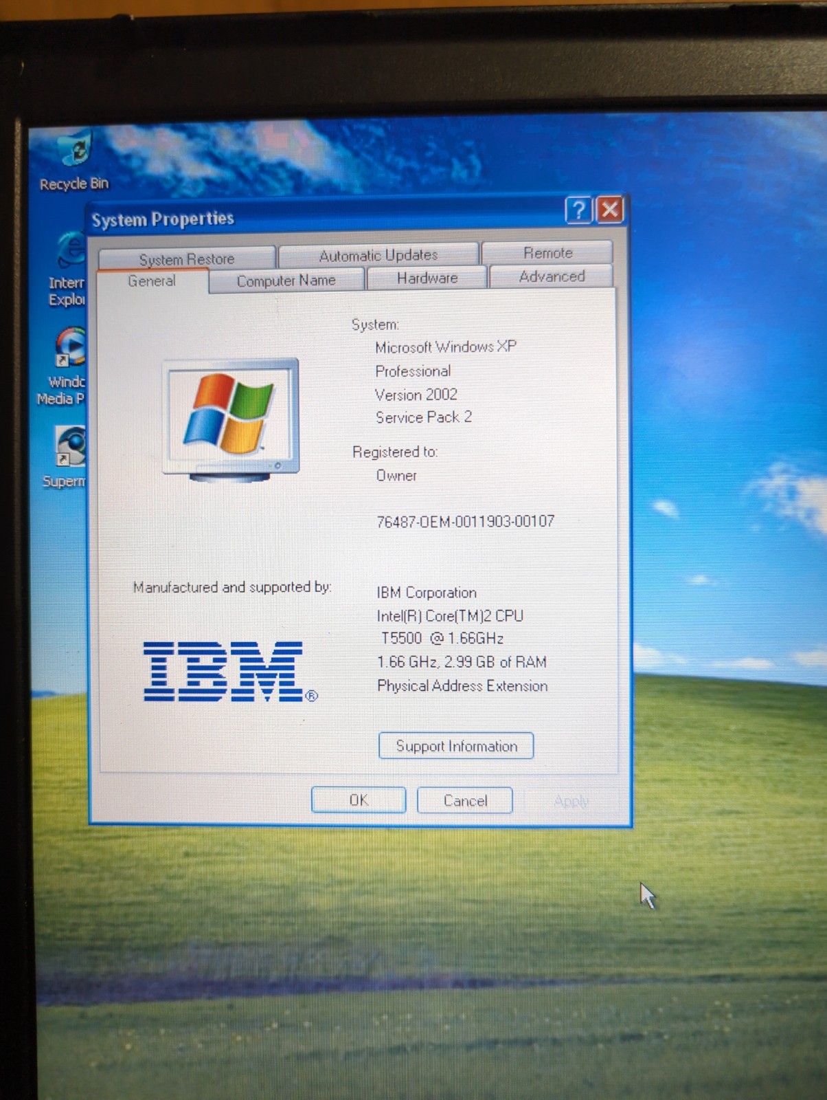 IBM ThinkPad T60 Vintage Laptop Core Duo 1.66GHz 240 GB SSD 3GB RAM Windows XP