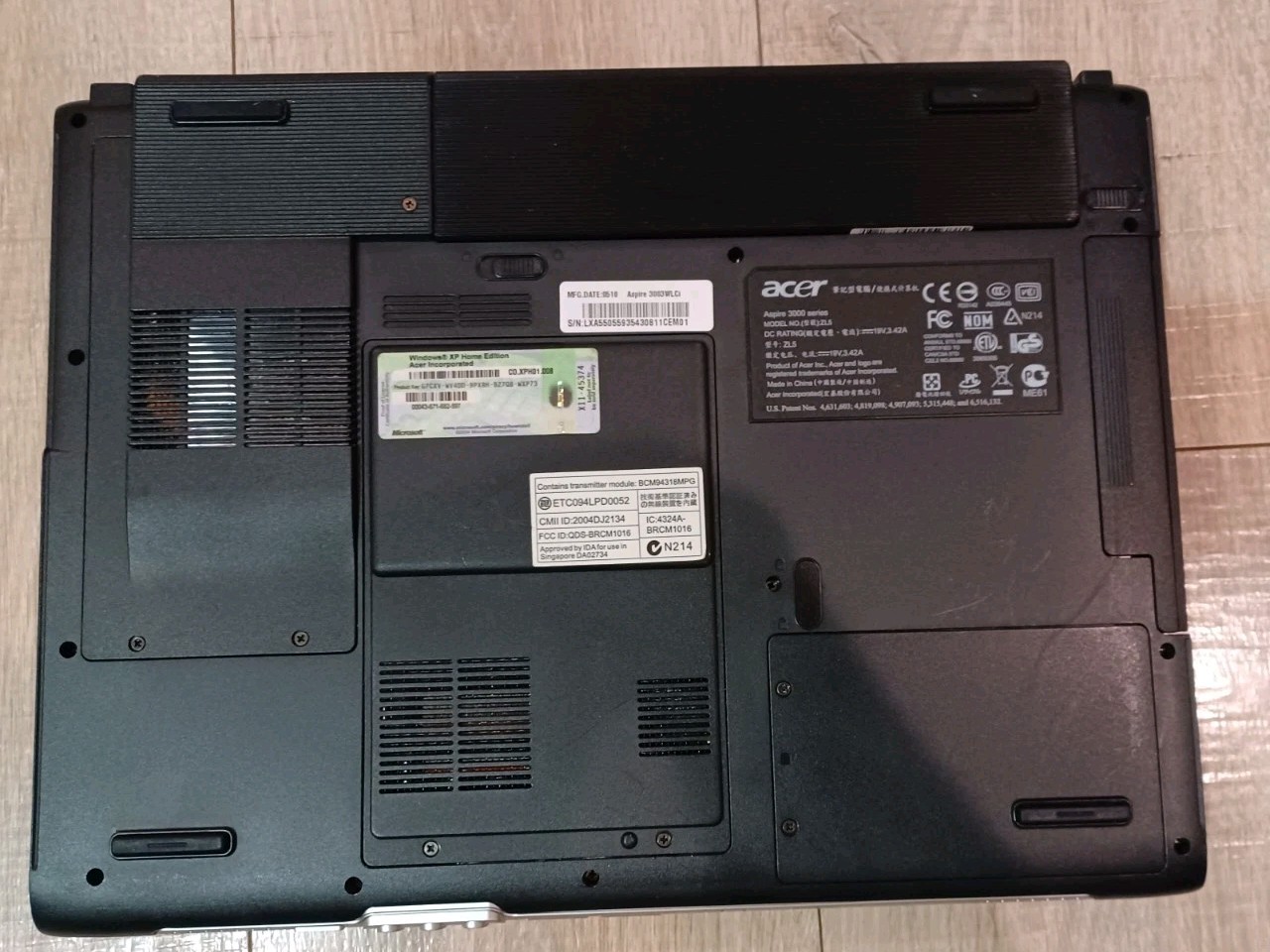 Acer Aspire 3004WLCi AMD Mobile Sempron 3100+ 1800MHz 447 MB – Works!-