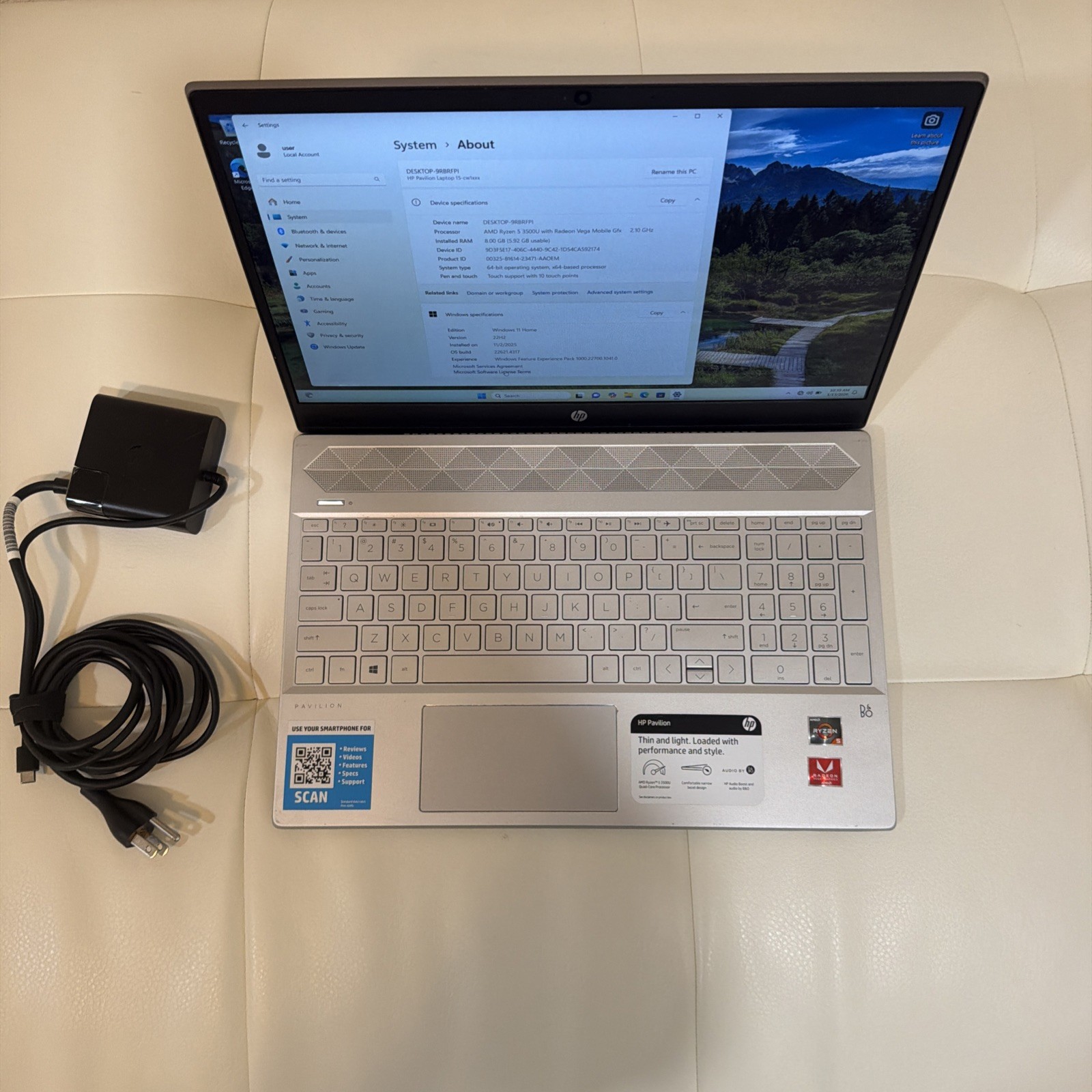 HP 15-EF2013DX 15.6″ Touch 8GB |256GB AMD Ryzen™ 5 3500U 2.10GHz WIN11H, Silver