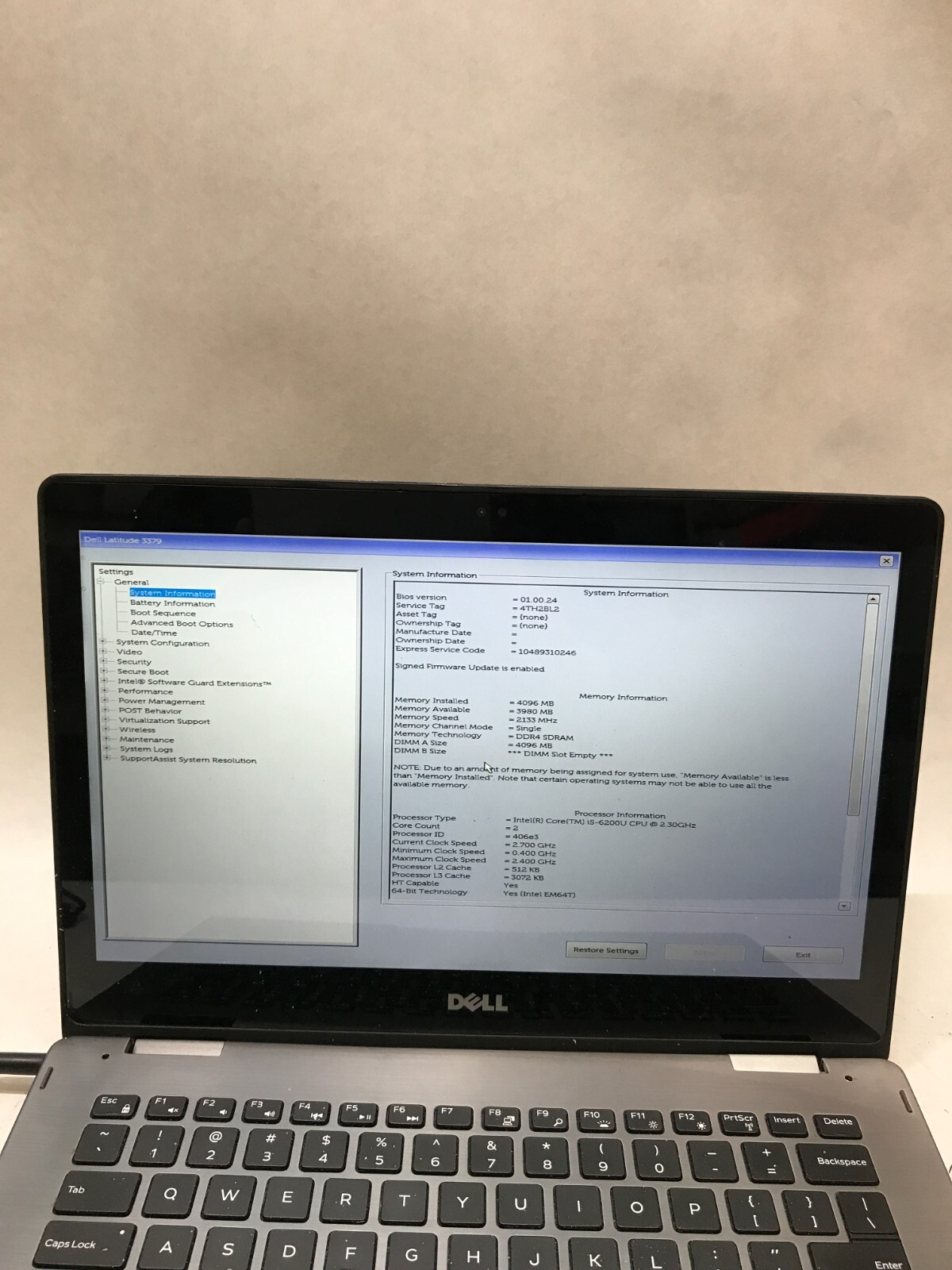 Dell Latitude 3379 13″ Intel Core i5-6200U NO RAM NO HDD/OS For Parts AS IS – DW