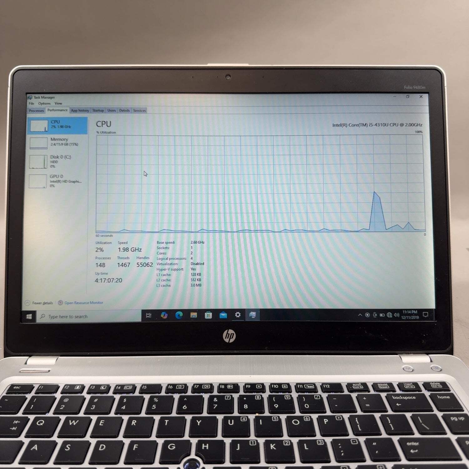 HP EliteBook RQ6IIU0 14″ i5-4310U 2.2GHz 16GB RAM 500GB HDD