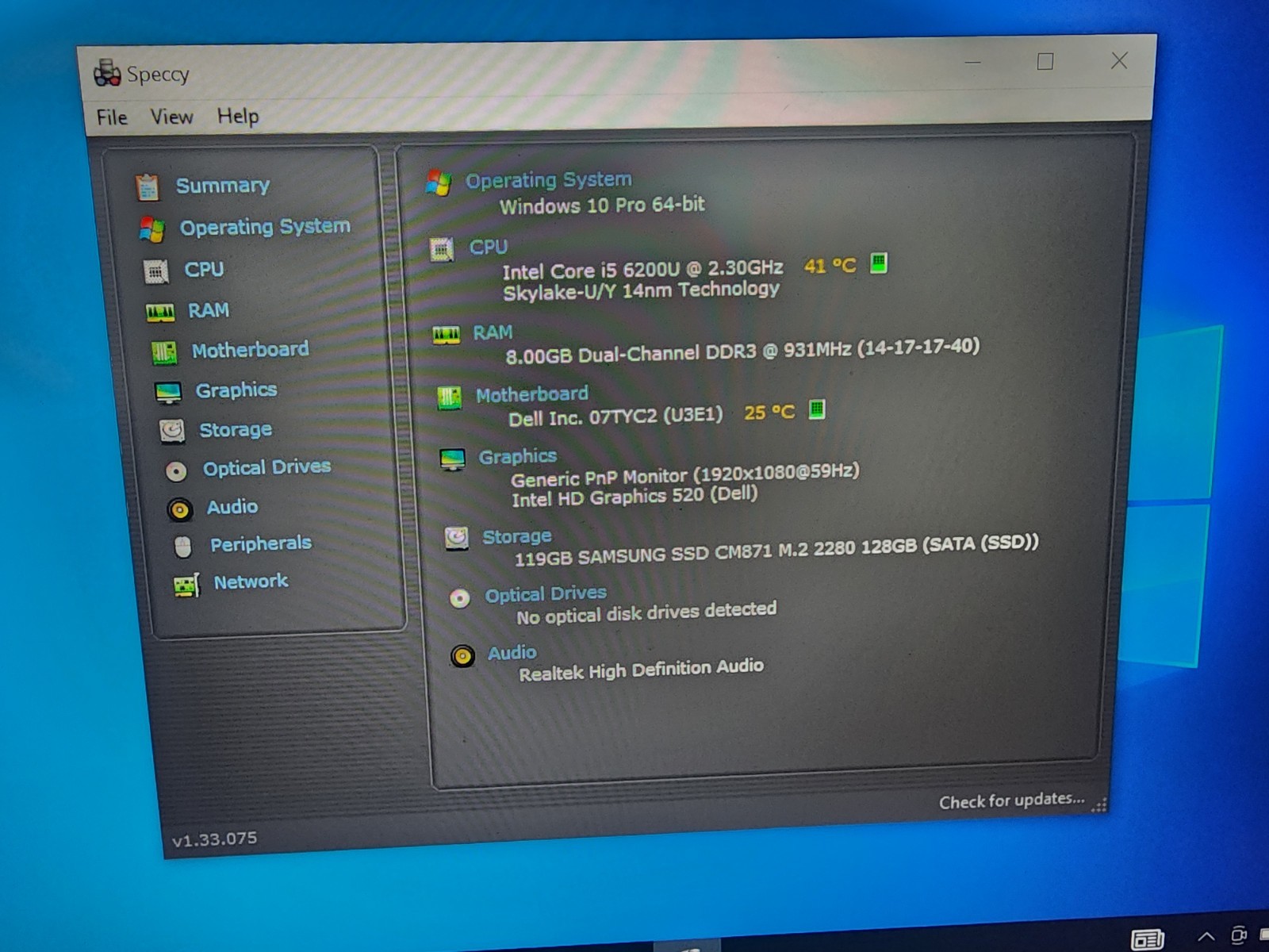Dell XPS 13 9350, i5-6200u, 8 GB – 128 GB SSD Windows 10 Pro