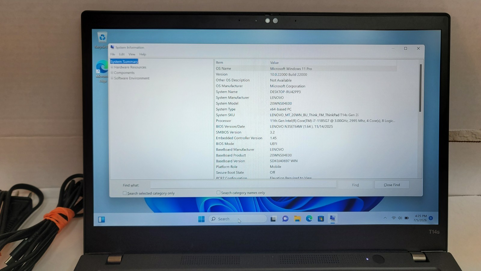 LENOVO ThinkPad T14s 11th Gen i7-1185G7 W11Pro 16GB 512GB SSD TouchScreen!