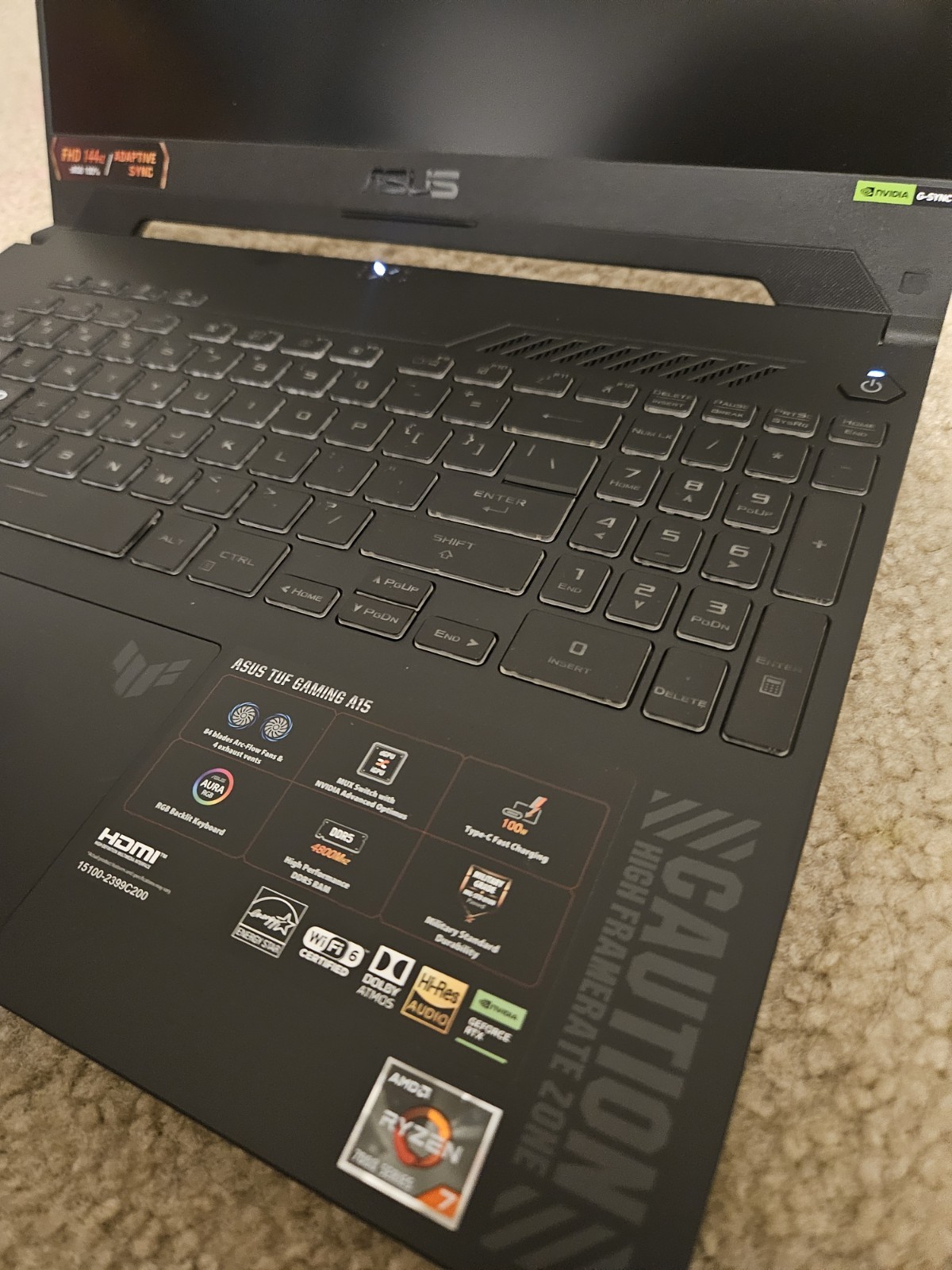 ASUS TUF A15 FA507NU-DS74 (1TB SSD, AMD Ryzen 7-7735HS, 3.2 GHz) Laptop – Black