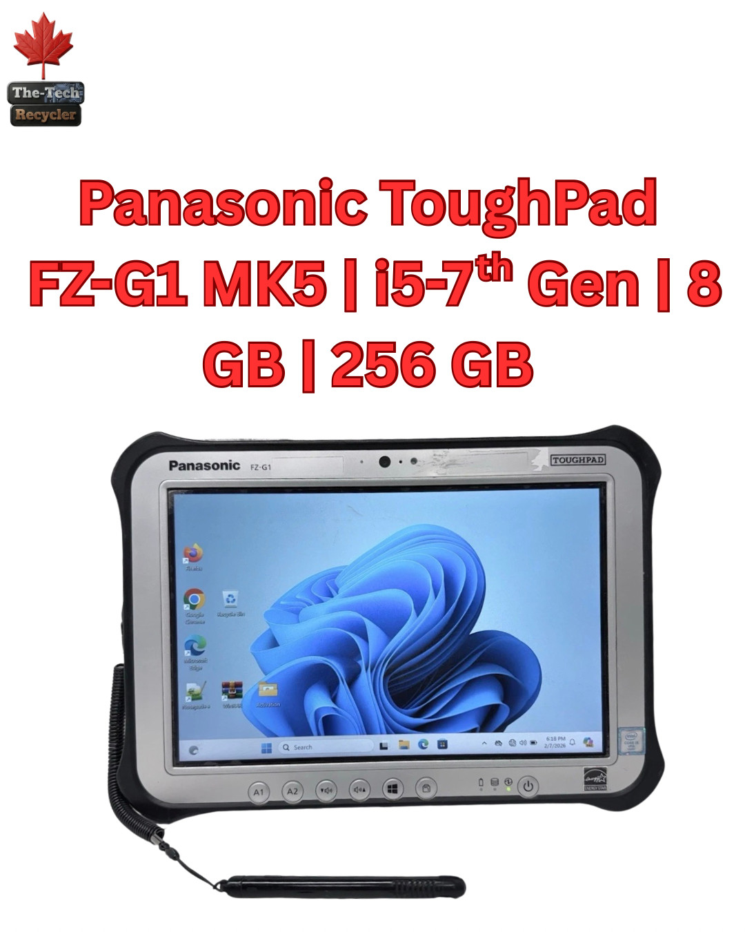 Panasonic Toughpad FZ-G1 MK5 10.1″ i5-7300U 8GB 512GB NVMe Win11 Pro GPS Rugged