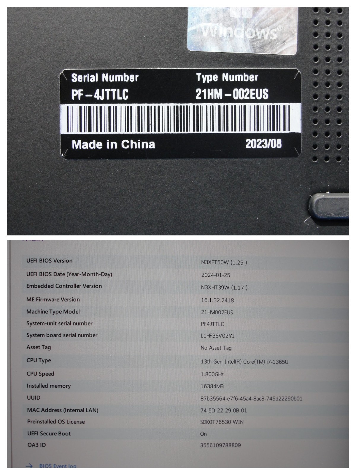 Lenovo ThinkPad X1 Carbon Gen 11 14″ FHD Touch i7-1365U 1.8GHz 16GB 1TB +Charger