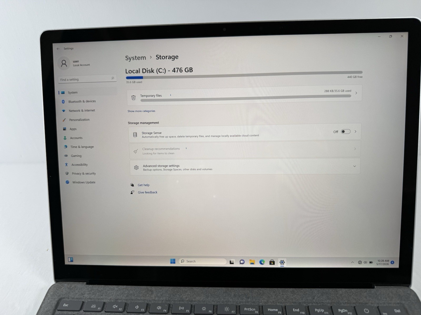 Microsoft Surface Laptop 5 13.5” 1950 Intel Core i7-1265U 16GB RAM 512GB NVME