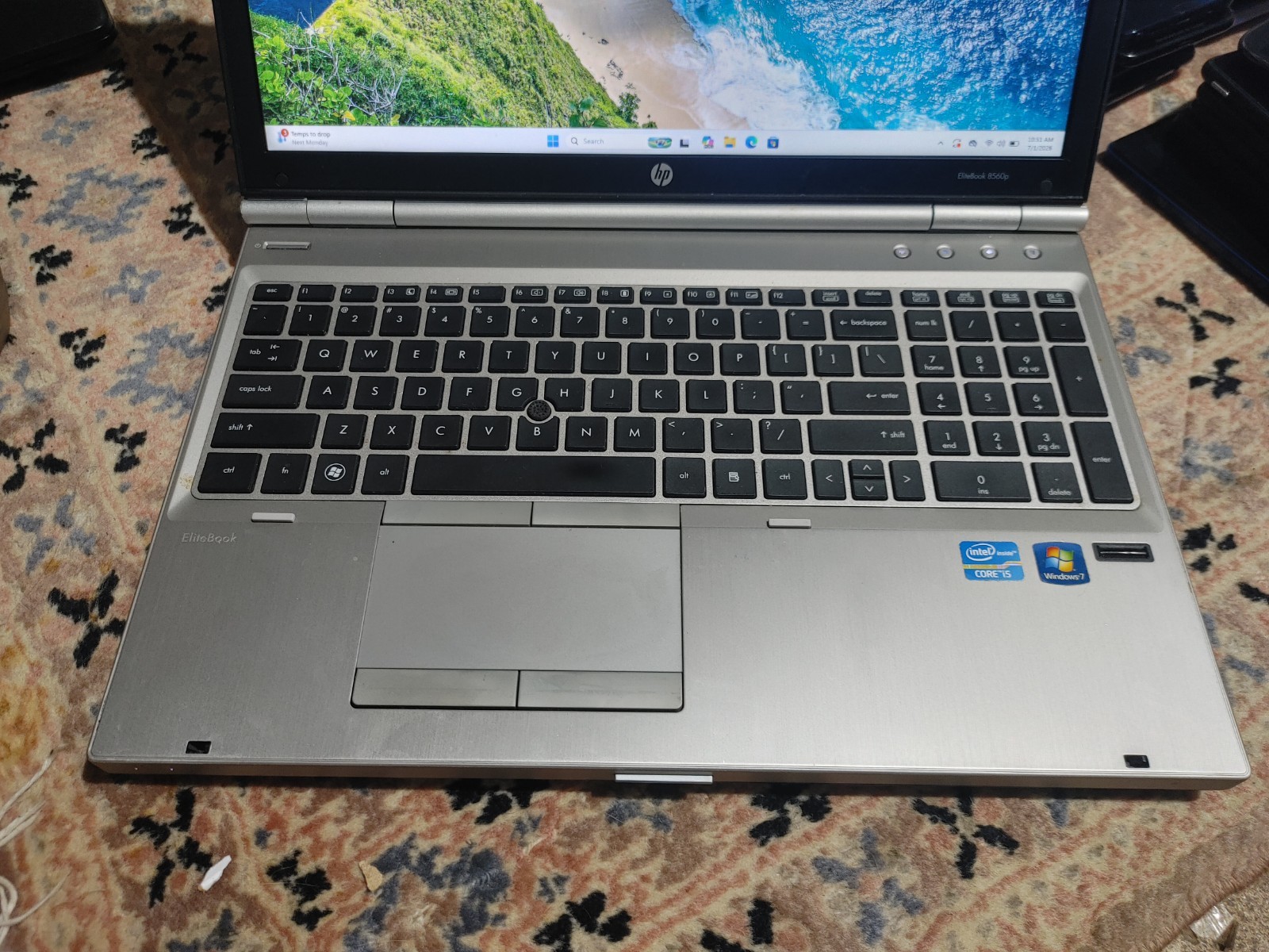 HP EliteBook 8560P Laptop 15.6″ i5 2520M, 8GB RAM, 250GB HDD, HD 6470M, Win 11