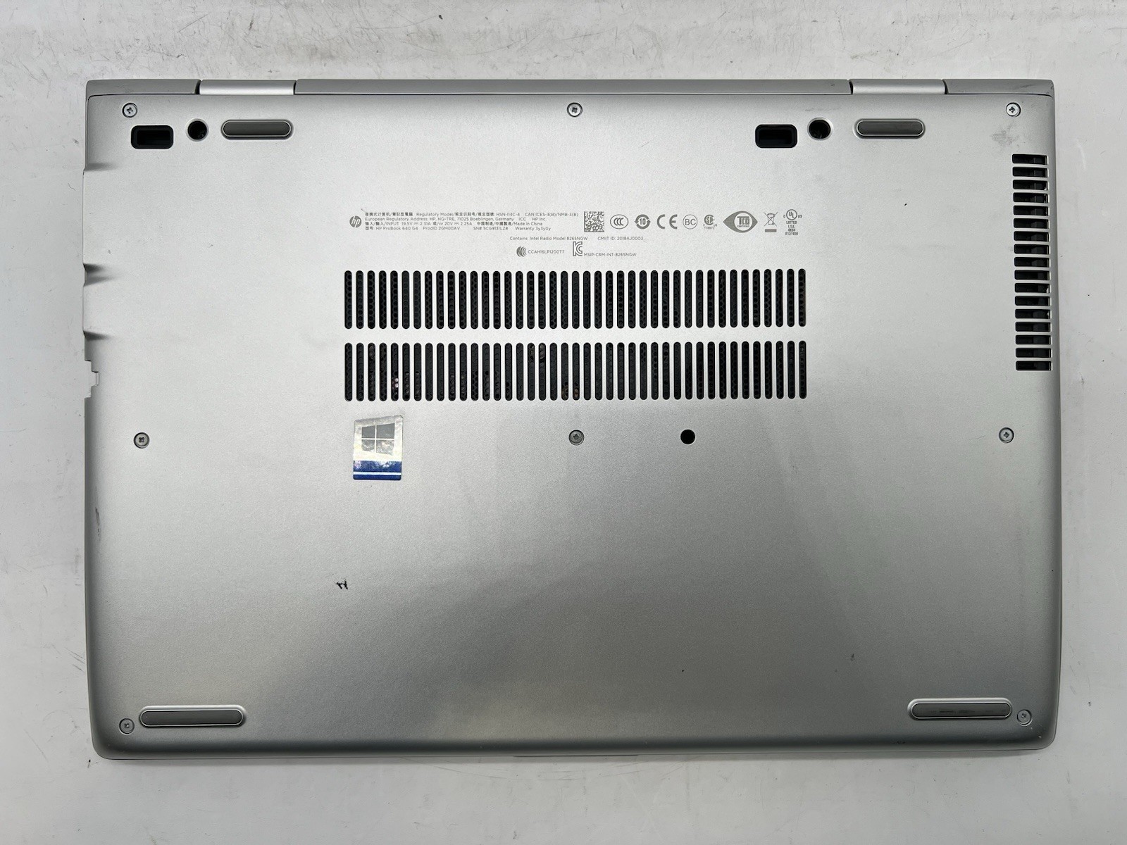 HP ProBook 640 G4, i5-8350U CPU, @ 1.70GHz, 8GB RAM, 256GB NVMe-No OS/AC