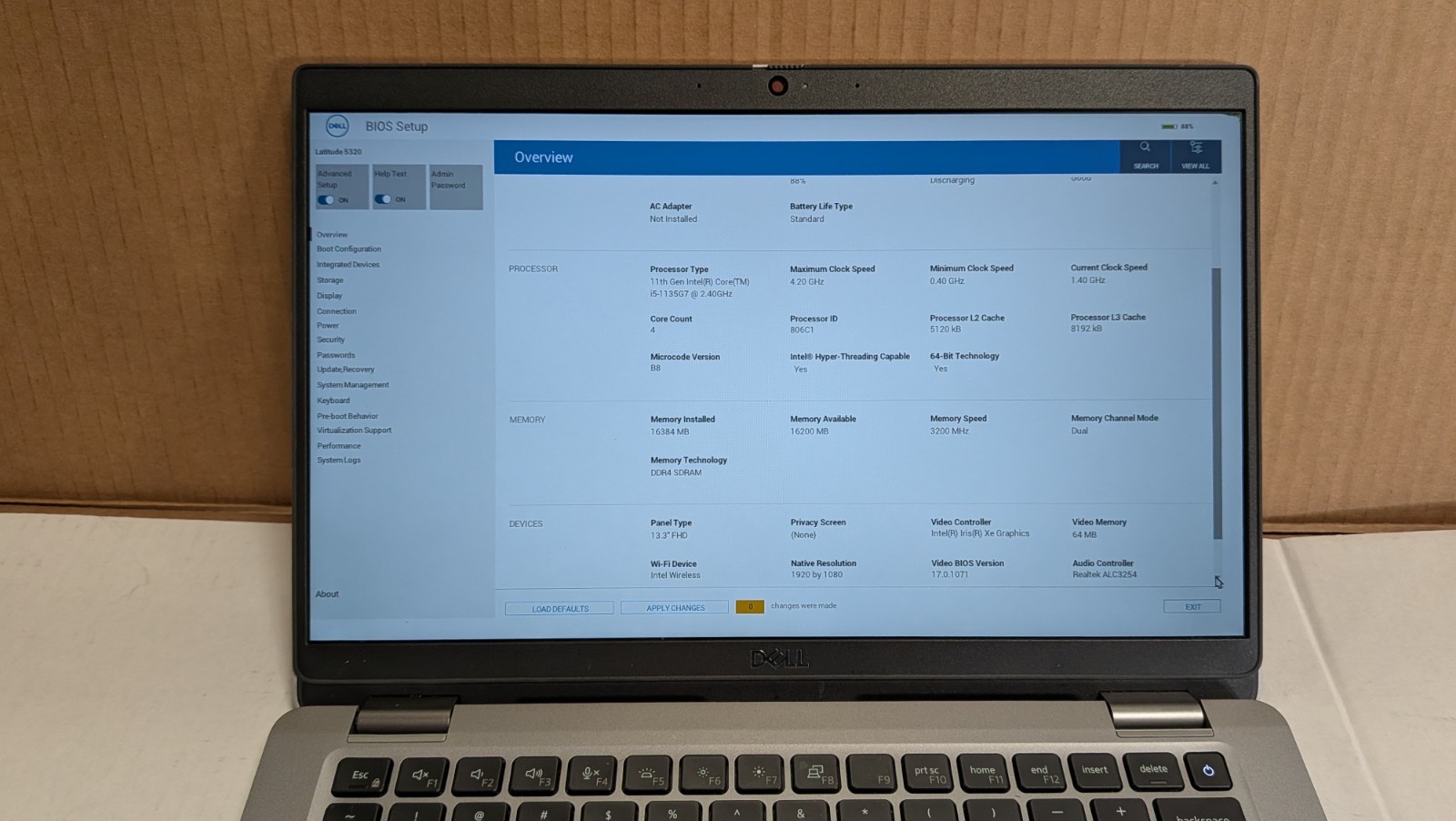 Dell Latitude 5320 Intel i5-1135G7 16GB RAM 256GB SSD 13.3″ FHD W11P W/ac