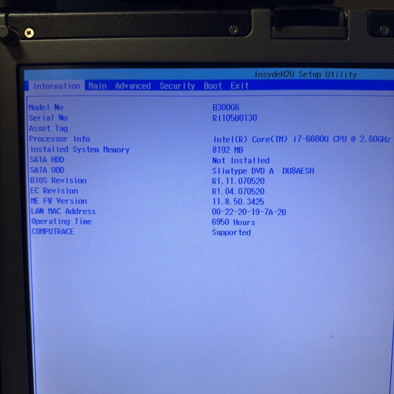 Lot of 6 Getac B300 G6 Rugged Laptop i7-6600u 2.60GHz 8GB RAM No HD