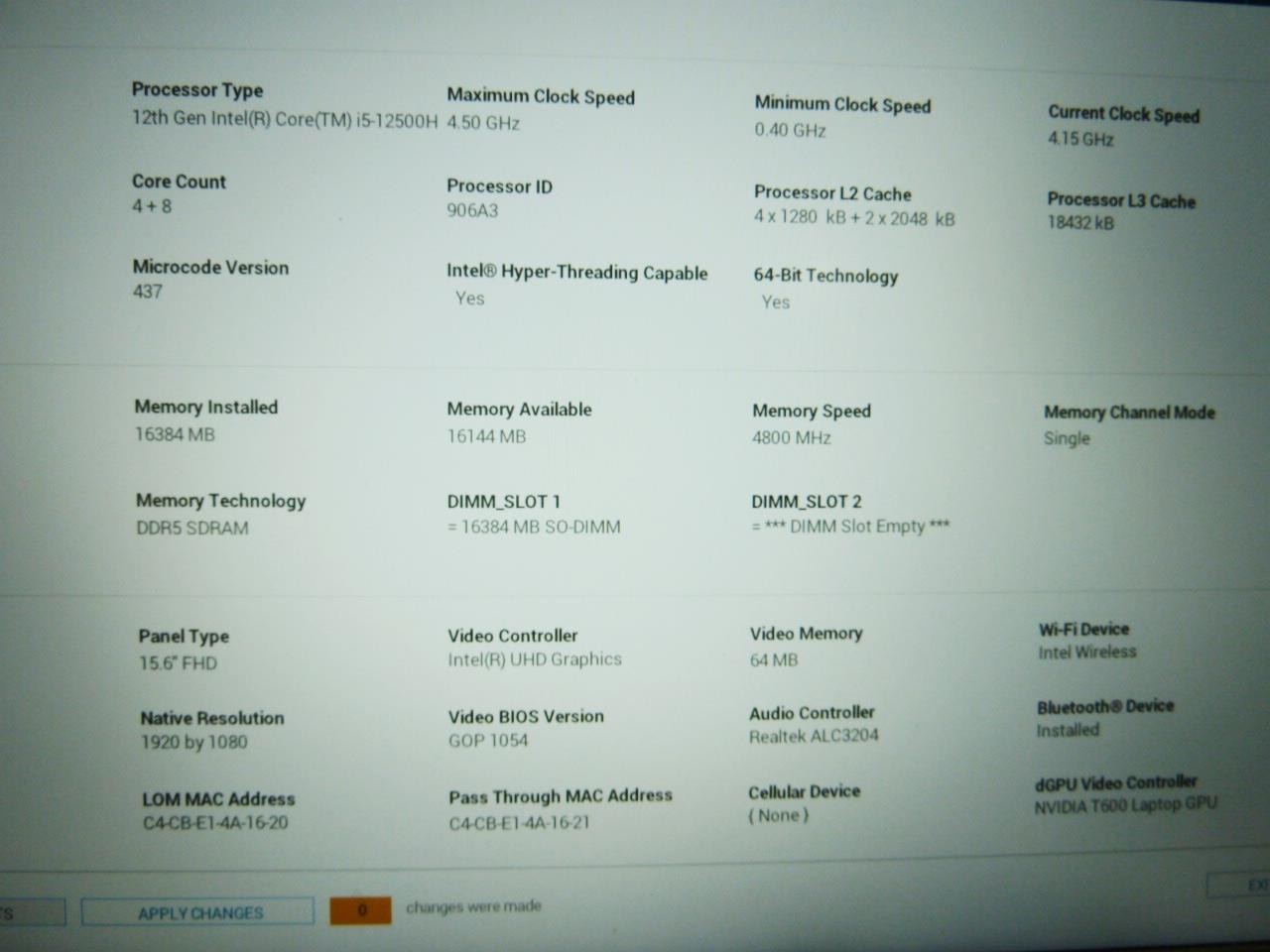 Dell Precision 3571 | 15.6″ 12th Gen i5-12500H WiFi/BT, No SSD/RAM | Bios Locked