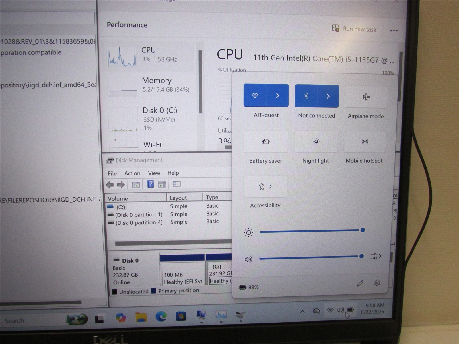 Dell Latitude 5420 i5-1135G7 2.4GHz 16GB RAM 250GB NVME 14″ Win 11 Pro COSM DMG