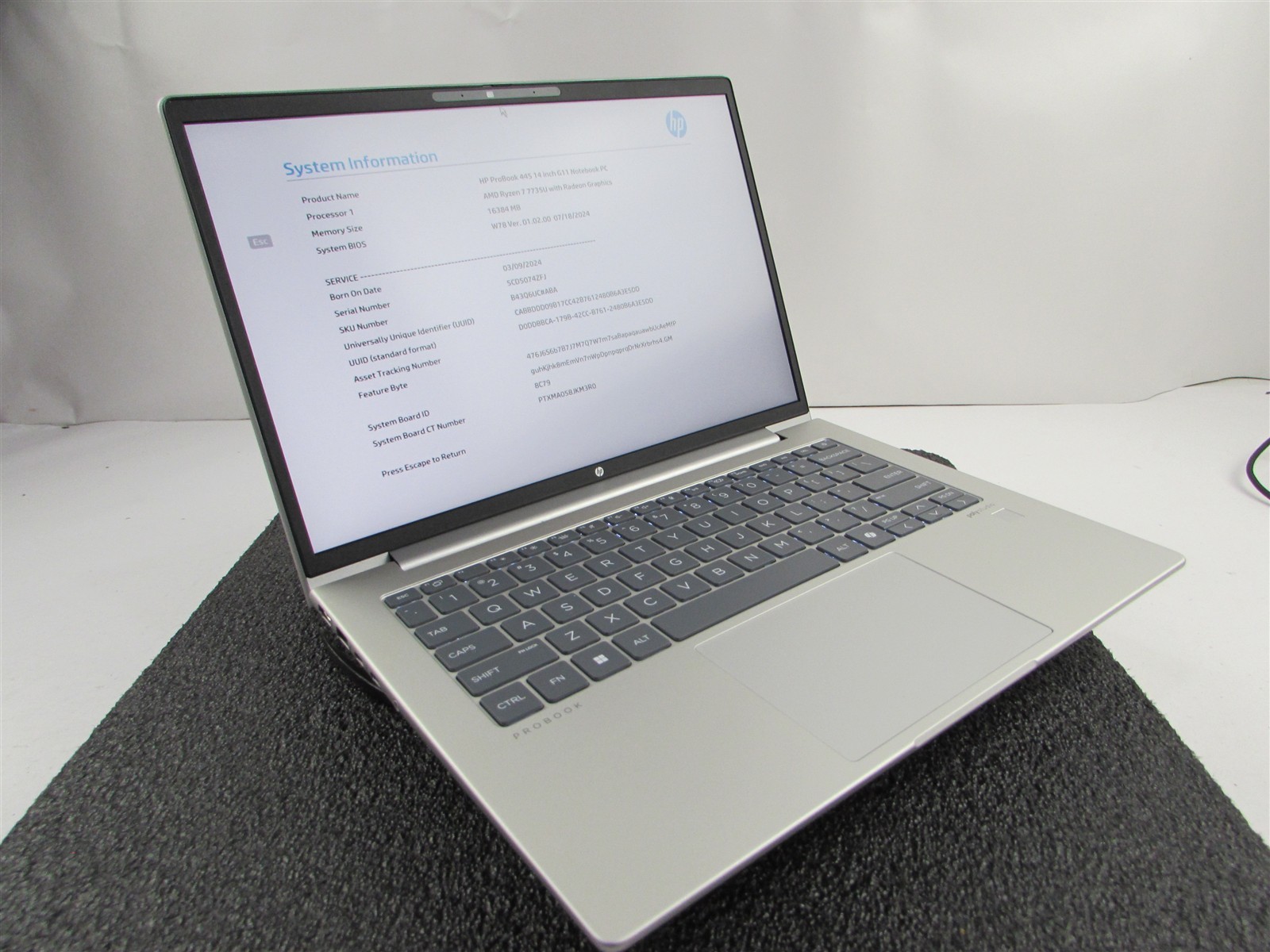 HP PROBOOK 445 (G11) AMD RYZEN 7 7735U 256GB SSD 16GB RAM AMD GPU WIN 11 PRO