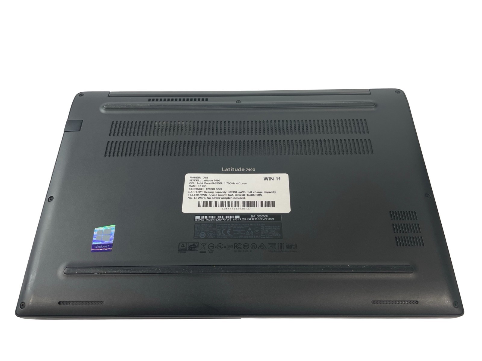Dell Latitude 7490 Intel Core i5-8350U@1.7Ghz 4-Cores 16GB RAM 128GB SSD W 11Pro