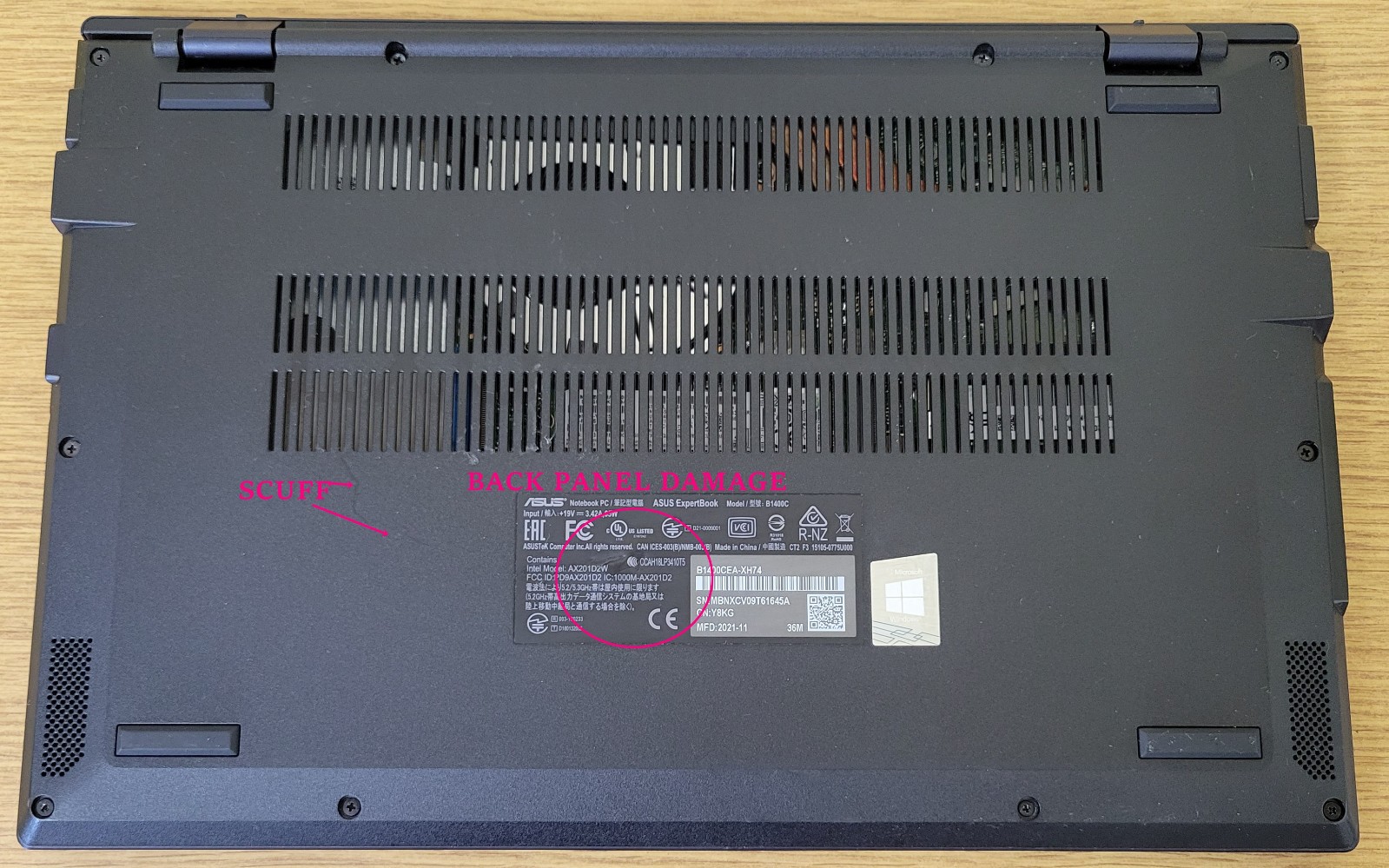 Asus ExpertBook B1400CEAEY i7-1165G7 2.80GHz 16GB DDR4 256GB NVMe NO OS/HDD